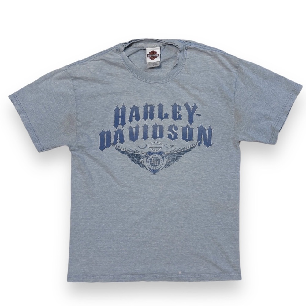 HARLEY DAVIDSON Blue 2006 Grand Canyon Run Bellemont Arizona Short Sleeve Crew
